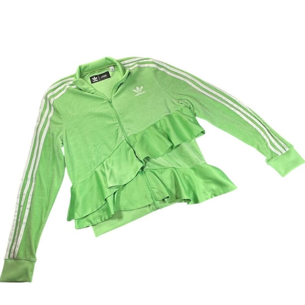 Adidas x J KOO Velour Ruffle Track Jacket Lime Green